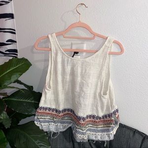 Beaded White Crop Top